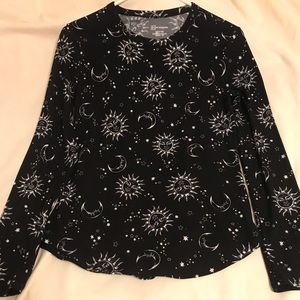Sun, moon, and stars long sleeved shirt.